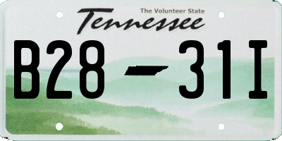 TN license plate B2831I