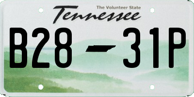 TN license plate B2831P