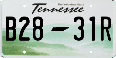 TN license plate B2831R