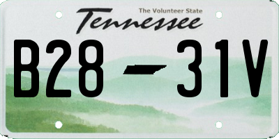 TN license plate B2831V
