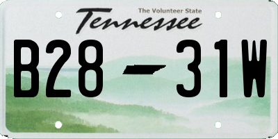 TN license plate B2831W