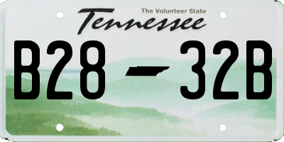 TN license plate B2832B
