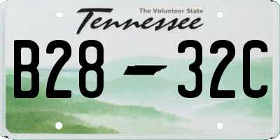 TN license plate B2832C