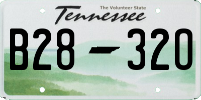 TN license plate B2832O