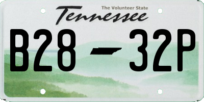 TN license plate B2832P