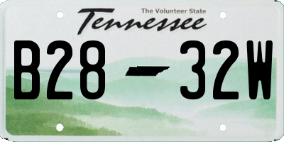 TN license plate B2832W