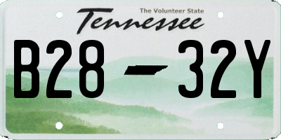 TN license plate B2832Y
