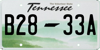 TN license plate B2833A