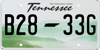 TN license plate B2833G