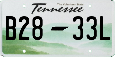 TN license plate B2833L