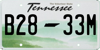 TN license plate B2833M