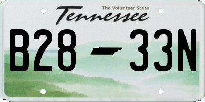 TN license plate B2833N