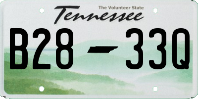 TN license plate B2833Q