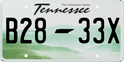 TN license plate B2833X