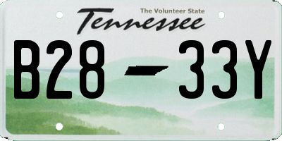 TN license plate B2833Y