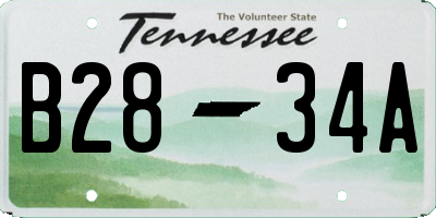 TN license plate B2834A