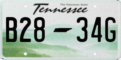 TN license plate B2834G