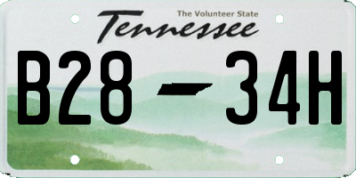 TN license plate B2834H