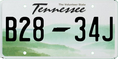 TN license plate B2834J