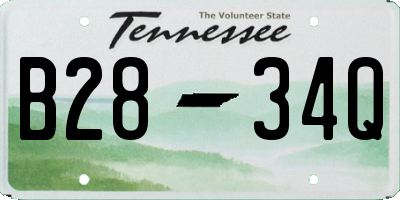 TN license plate B2834Q