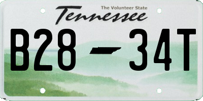 TN license plate B2834T