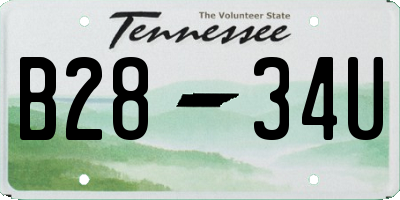 TN license plate B2834U