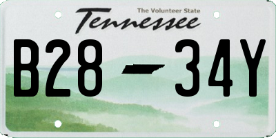TN license plate B2834Y