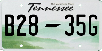 TN license plate B2835G