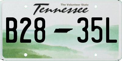 TN license plate B2835L