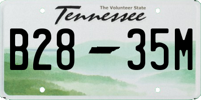 TN license plate B2835M