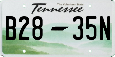 TN license plate B2835N
