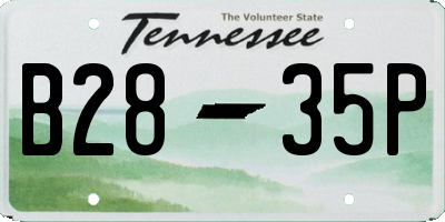 TN license plate B2835P