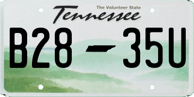 TN license plate B2835U