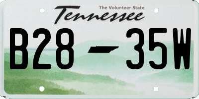 TN license plate B2835W