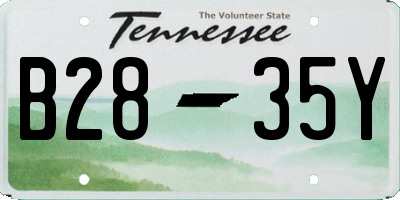 TN license plate B2835Y