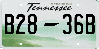 TN license plate B2836B