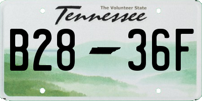 TN license plate B2836F