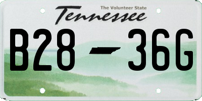 TN license plate B2836G