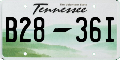 TN license plate B2836I