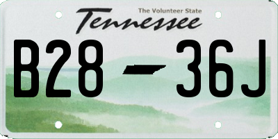 TN license plate B2836J