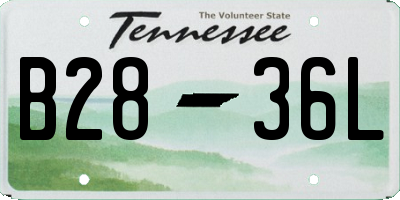 TN license plate B2836L