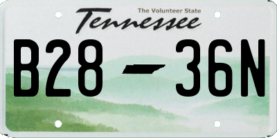TN license plate B2836N
