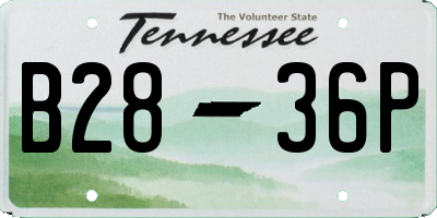 TN license plate B2836P