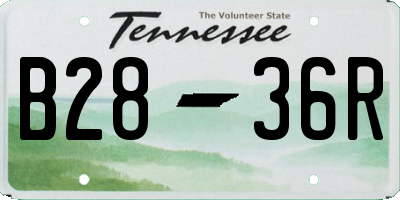 TN license plate B2836R