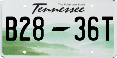 TN license plate B2836T