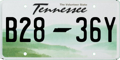 TN license plate B2836Y