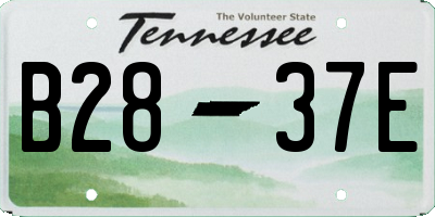 TN license plate B2837E