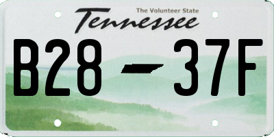 TN license plate B2837F