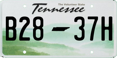 TN license plate B2837H