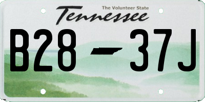 TN license plate B2837J